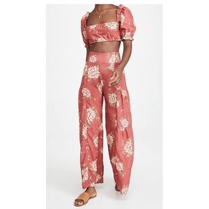 Agua Bendita Jade Blooma Wide Leg Pants